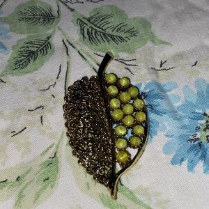 Elegant Gold and Yellow Leaf Brooch